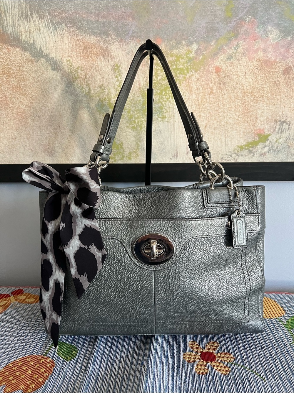 Coach Penelope Carryall Turnlock Satchel *matching REHAB wallet included
